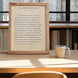 F. Scott Fitzgerald Quotes Wall Art-For What It's