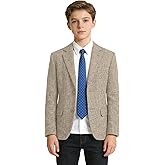 Tweed Blazer for Boy Retro Kid British Jacket Teen Boys Casual Herringbone Blazers Wedding Christmas Sport Coat for Formal