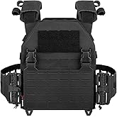 YAKEDA Tactical Training Vest with PALS System - Adjustable Straps Quick-Release Buckle for Hunting