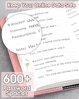 WEMATE Password Book with Lock 600+ Entries Rose Gold 4.33 x 6.18 in view 6