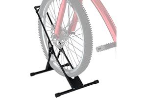 RELIANCER Adjustable Bike Storage Stand,Bicycle Floor Parking Rack,Steady Bike Wheel Holder Fit All Mountain & Road Bikes,Indoor Outdoor Cycling Storage Organizer,Apartment Garage Cycle Tires Holder