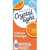 Crystal Light Powdered Drink Mix, 120 On-the-Go Pkts, Classic Orange | Zero Sugar, 5 Calories per Packet, Naturally Flavored for a Refreshing, Energizing Drink