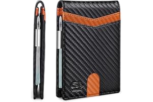 Zitahli Slim Wallet for Men Gifts 12 Card Slots ID Window With Money Clip Minimalist RFID Front Pocket Bifold Leather Small Thin Gift Box Dad Birthday Christmas Regalos Hombres