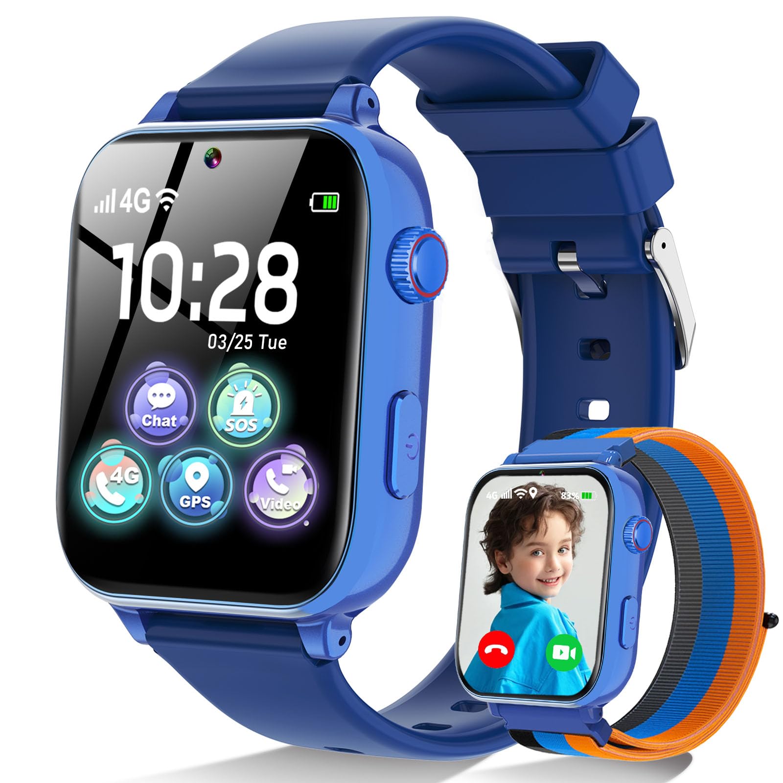 Photo 1 of MOKAST Kids Smart Watch Toys for Boys Girls – Children Watch for Kids 4-12 Years Touch Screen Watches with 15 Games Video Camera Music Player Alarm School Mode Education Birthday Gifts (Navy)