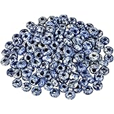 SUNYIK Sodalite Large Hole (6mm) Rondelle Loose Charms European Bead fits Bracelet,Jewelry Makings Pack of 20
