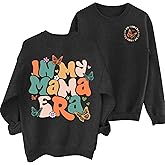 PECHAR Mama Sweatshirt for Women ​In My Mom Era Sweatshirt New Mom Gifts Long Sleeve Mama Era Crewneck Pullover Top Grey