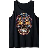 Halloween Sugar Skull Dia De Los Muertos Calavera Tank Top