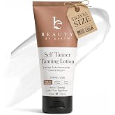 Tanning Lotion Self Tanner - USA Made with Natural &amp; Organic Ingredients | Travel Size Tanner for Streak-Free Gradual Sunless Tan with No Orange Tint, Moisturizing Clean Vegan Formula (3 Fl Oz)