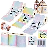 HuiJuKeJi 3 Rolls Thermal Square Label Paper,1.96 "x1.96 Gradient Label Maker Sticker for Phomemo M220/M200/M221/M110 Printer,Multi-Purpose Self-Adhesive Waterproof Labels for Barcode,DIY,Logo,Thanks