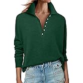 ANRABESS Womens Long Sleeve Polo Sweaters Knit Button Shirt Lightweight Dressy Casual Basic Pullover Tops 2025 Fall Fashion