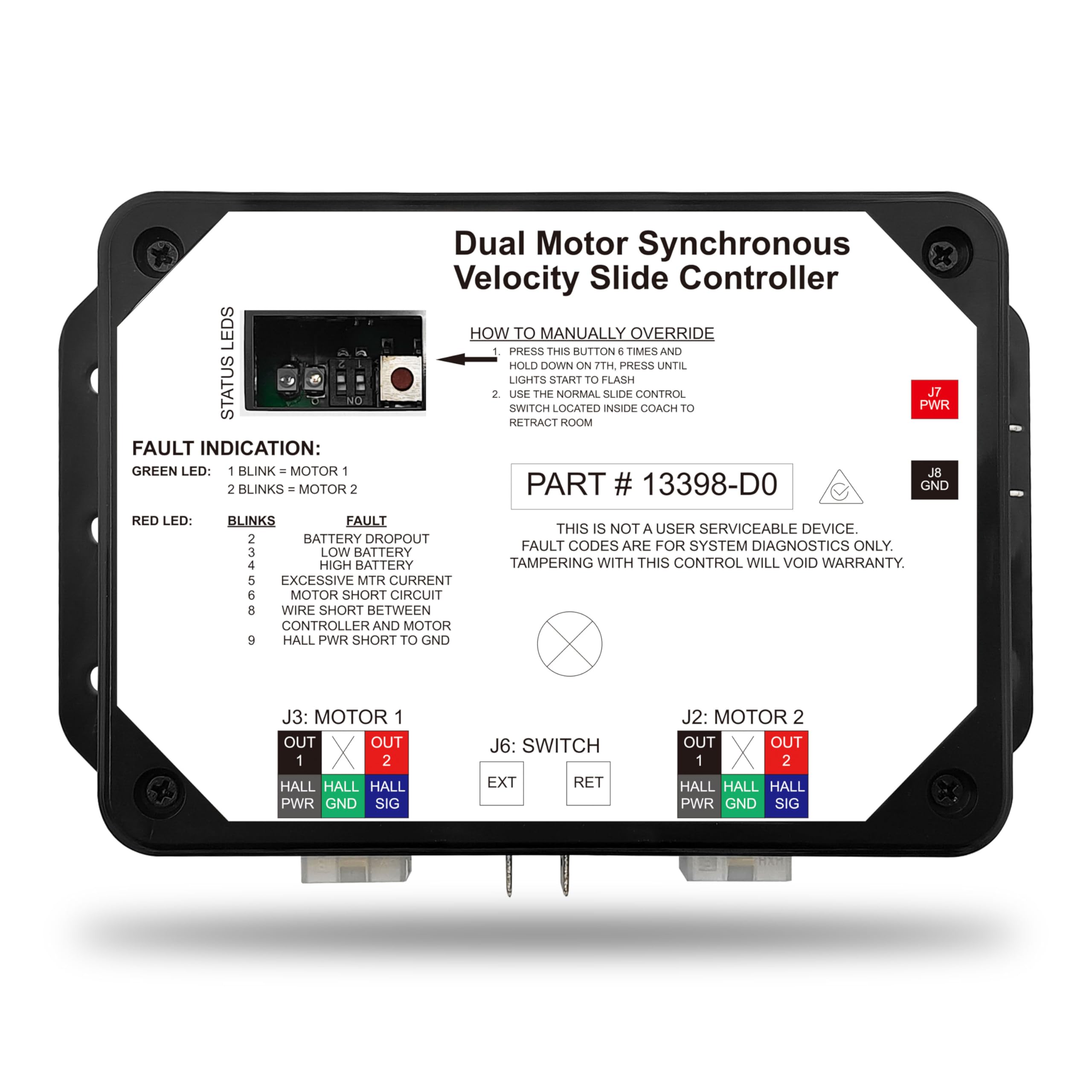 Photo 1 of 2025 New Upgraded 13398-DO Dual Synchronous Velocity Slide Controller ,Replacement for Controller V-Sync II ,Compatible with Lippert in-Wall Slide-Out on RV?211852