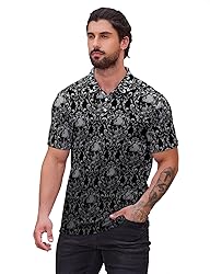 Xdceu Men's Skull Polo Shirts Hawaiian Golf Polo