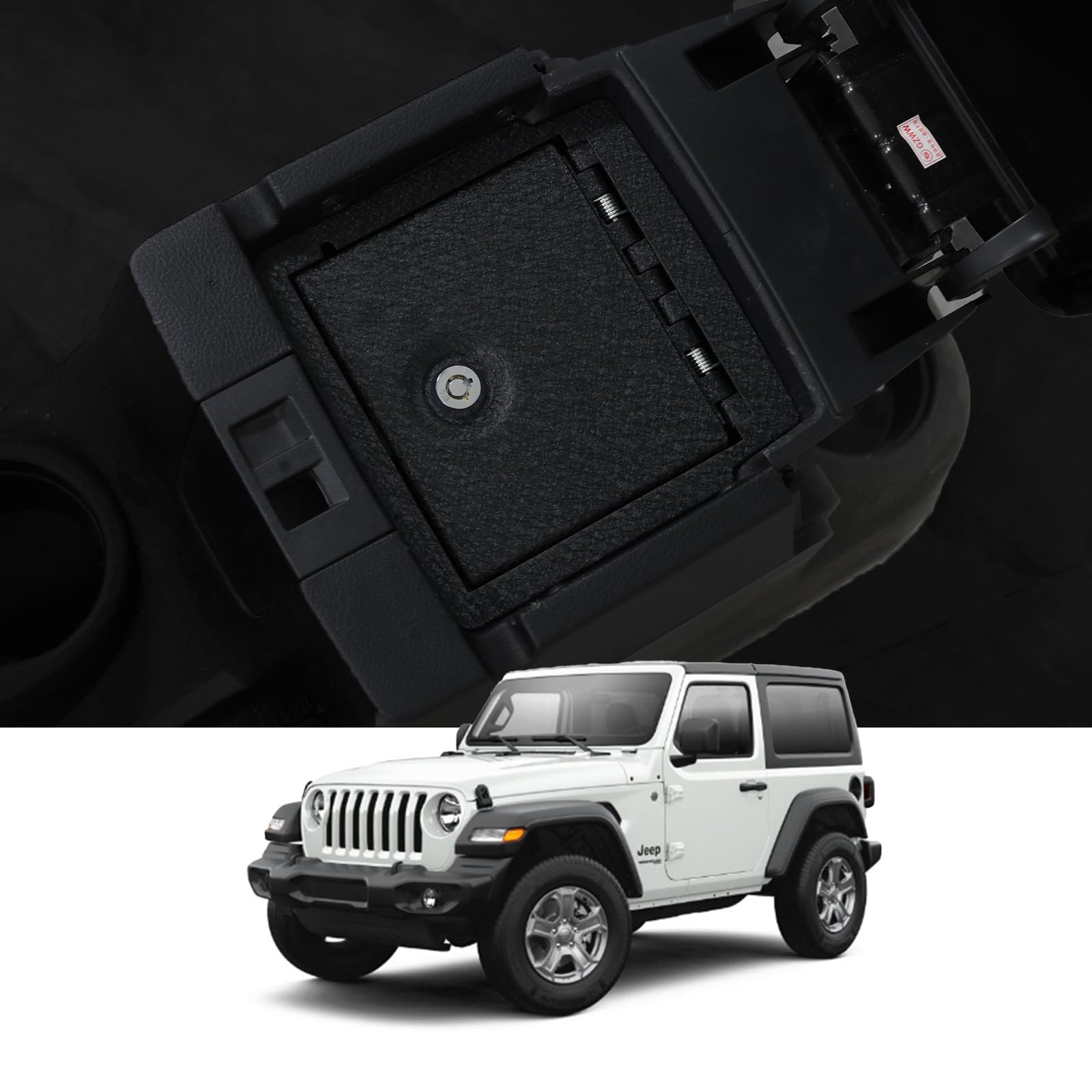 Jimen Vassoio Portaoggetti Nascosto Per Jeep Wrangler JK & Unlimited (2011-2018) – Organizer Console Centrale In ABS Nero