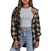 Trendy Queen Women Flannel Shirts Plaid Tops Fall Fashion Shackets Long Sleeve Blouse Button Down Outfits Winter Jackets 2026
