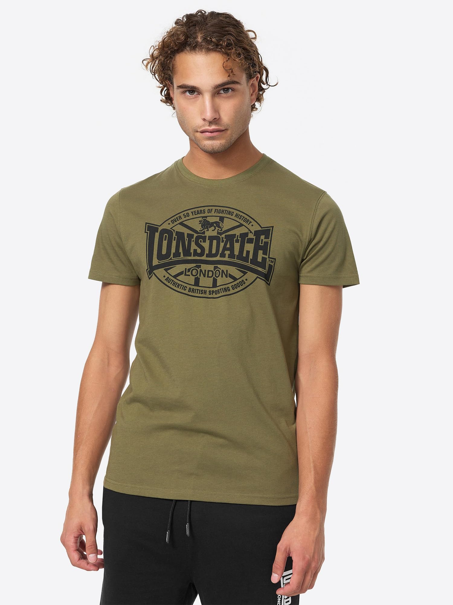 Lonsdale Herren T-Shirt Normale Passform Doppelpack MORHAM Black/Olive L 117432 6