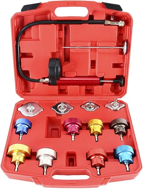 Amazon 8milelake ラジエーターポンプ圧力リークテスター検出器冷却システムテストツールキット 冷却 水漏れ メンテナンス 特殊工具 ラジエーター 車 バイク