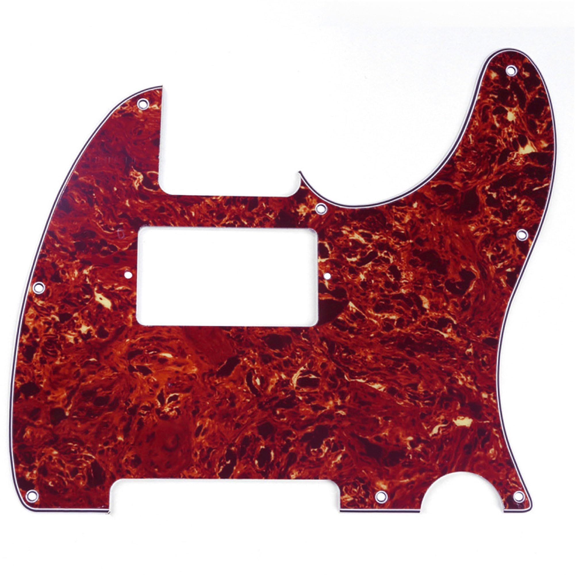 Musiclily 8 Hole Humbucker Tele Pickguard HH Scratch Plate for Fender USA/Mexican Standard Telecaster Modern Style Electric Guitar,4Ply Vintage Tortoise — image 1