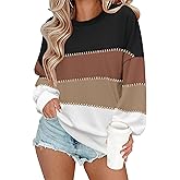 Zeagoo Women Crewneck Sweatshirts Pullover Tops Long Sleeve Shirt Loose Fit Sweaters Casual Fall Outfits Clothes 2025