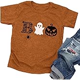 Kids Halloween Boo Shirt Toddler Boys Girls Cute Fall Pumpkin T Shirt Ghost Holiday Boos Short Seleve Tee Tops