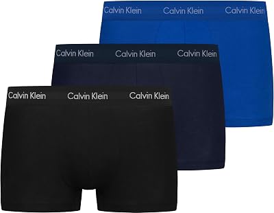 Boxers Taille Basse Lot de 3 Homme sous-Vêtement, Multicolore (Black/Blueshadow/Cobaltwater DTM WB), S