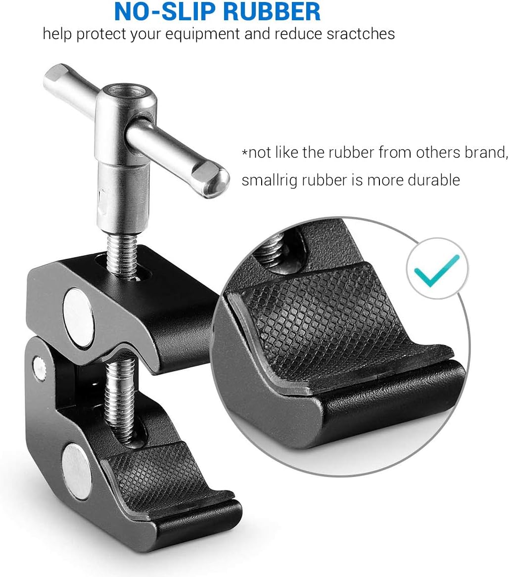 SMALLRIG 2 Pack Super Clamp w/1/4" and 3/8" Threads, Camera Clamps Clip Mount Crab Clamp for DSLR Cameras Lights, Umbrellas - Image 4