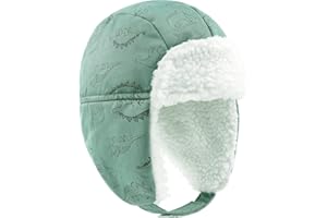 POXIMI Toddler Trapper Hat Baby Winter Hats Boys Windproof Snow Cap Girls Warm Earflap Sherpa Lined Caps for Kids