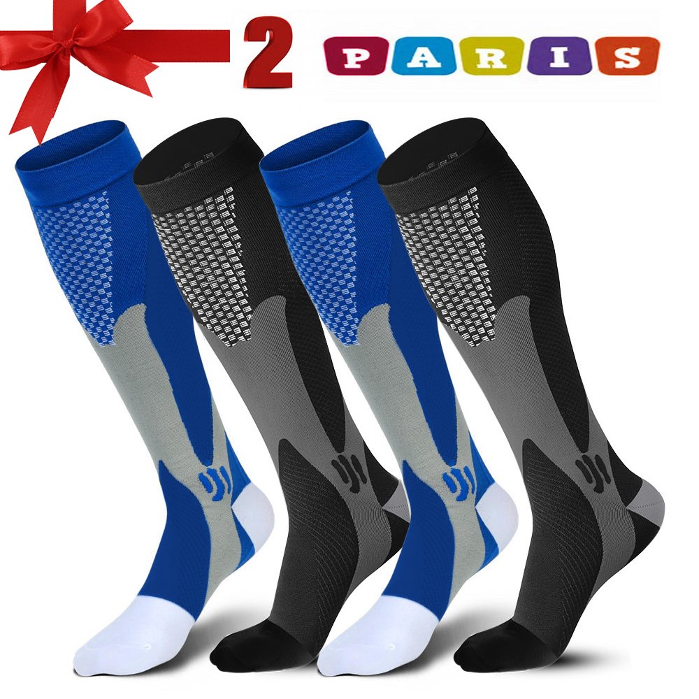 Sedremm Compression Socks for Men & Women 20-30mmHg 2 Pair,Graduated Athletic Socks Reduce Muscle Soreness,Best for Running,Sport,Travel,Nurses,Medical,Pregnancy,Marathon,Flight