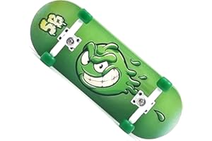 SPITBOARDS® 34mm x 96mm Pro Fingerboard Set-Up (Complete) | Real Wood Deck | Pro Trucks with Lock-Nuts and Pro Bushings | Polyurethane Pro Wheels with Bearings | Slimeball (Green Version)