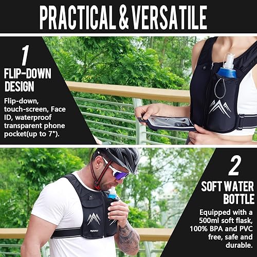 REVALI Running Vest, USA Original Patent, Zip Reflective Running