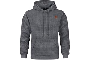 Velinsak Mens Hoodies Pullover Long Sleeve Jacquard Drawstring Hooded Casual Plaid Sweatshirt with Pocket
