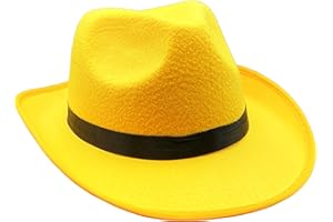 Karnival Costumes Adult's Yellow 20s Gangster Fedora Hat Costume Accessory