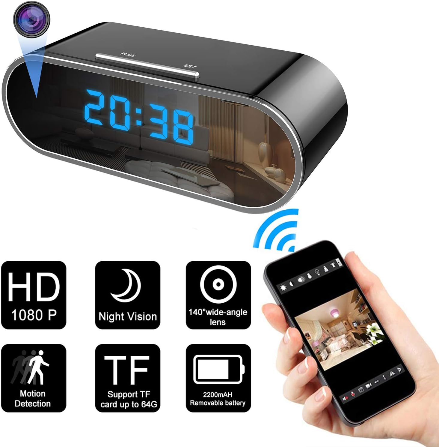 Spy Camera Clock Wireless Hidden Camera1080P HD Hidden Amazon.co.uk
