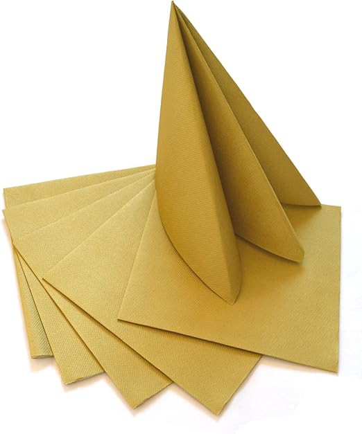 Deko Angels 100 Stuck Servietten Gold 0 37 Stuck Weihnachten Advent Stoffahnlich 40 X 40 Cm Zum Falten Weihnachtsservietten Festlich Goldene Hochzeit Top Qualitat Amazon De Kuche Haushalt