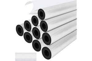 YIBOBO 10 Pack Self-Adhesive Pipe Insulation Sleeve, Pre-Slit Foam Tube with Aluminum Foil Cover for Winter, Spigot, Sprinkler, Water Heater Pipes, Scratch-Proof and Non-Corrosive (Silver, 1.3 Ft x1/2 Inch)