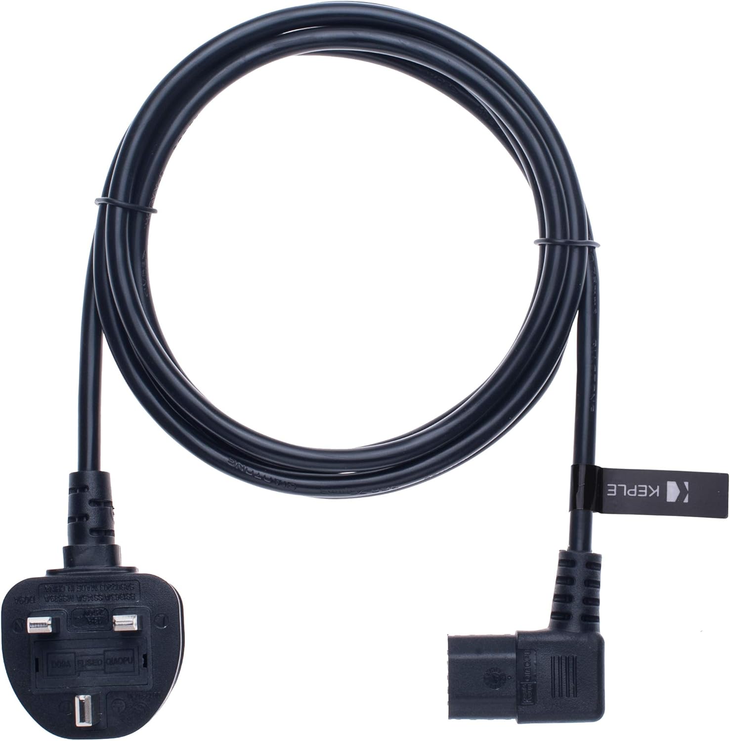 3 Pin Mains Power Lead 3 Prong Plug Cord Right Angle Kettle Cable Compatible with LG 50PC56-ZD 50PC56-ZD 32LK450U / 32LG2000 32LG3000 22LH2000 / Panasonic TH37PX60B TH-42PX80B TH-42PX60B C13 to UK 2m - Image 5