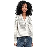Vince Women's Striped Easy Long Sleeve Polo