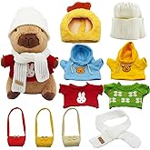 TUSAUW Capybara Plush with 10 pcs Clothes & Accessories, Dress Up Capybara Stuffed Animal Plush with Outfits for Boys and Girls as Christmas Birthday Gifts