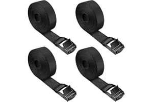 Anfyko Tie Down Strap Fully Upgraded (1" x 10' 4pcs), Thicker Webbing, Stronger Snaps, Bevel Cut Ends, Adjustable Cam Buckle Lashing Straps for Motorcycle, SUP, Kayak, RV, Tourist Car, Trailer,Truck