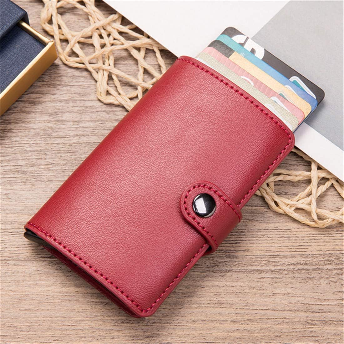 Freeby RFID Blocking PopUp Card Holder Bag Multi-Functional Creative Convenient Leather Wallet Card Holder