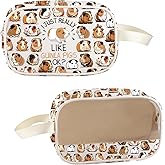 FUSTMW Clear Guinea Pig Makeup Bag Gifts for Pet Owners Guinea Pig Lover Gifts for Traveling Waterproof Toiletry Pouch