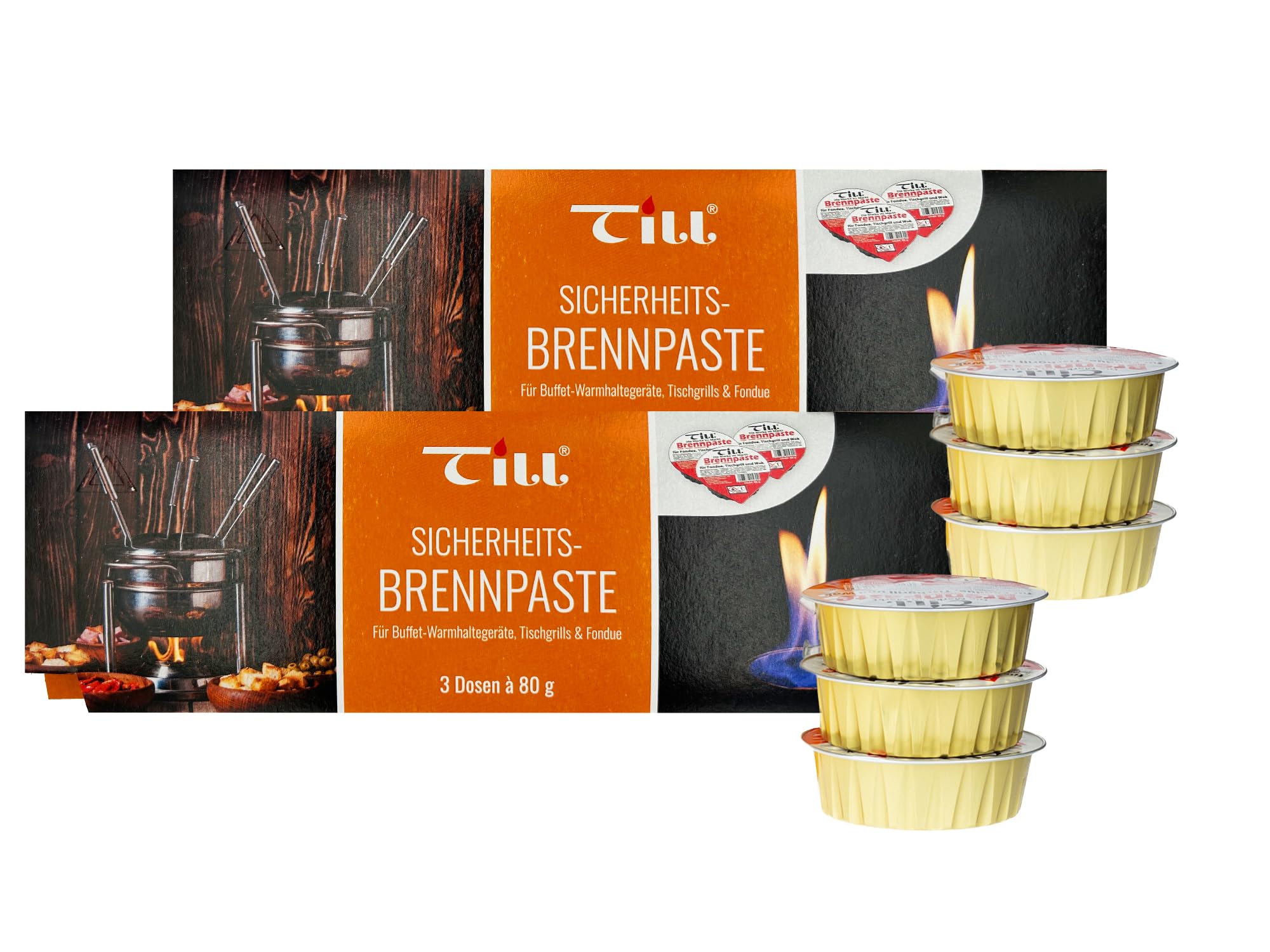 Till Fondue Gel 3 x 80g pots per Pack - Different Sets (2X Set of 3 80g (6 Pieces))