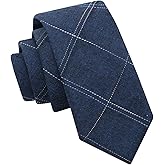 Mantieqingway 2.56'' Cotton Tie Business Mens Ties Plaid Striped Skinny Neckties for Office Meetings Formal Causal Party