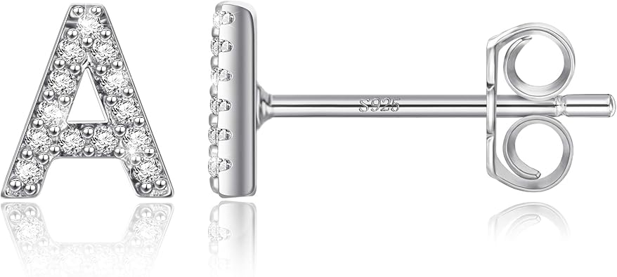 Sterling Silver Initial Earrings for 