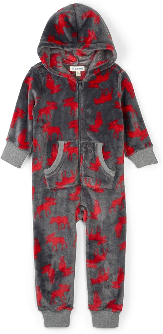 hooded fleece jumpsuit