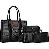 Wrangler 3Pcs Purses for Women Tote Bag Crossbody Handbag Sets with Strap
