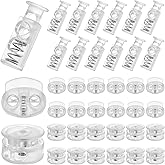 AOZUO 48PCS Spring Cord Lock, Plastic Cord Locks for Drawstrings Spring Toggle Stopper Cord Adjuster Shoelace Fastener Lock