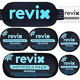 REVIX Ice Packs for Injuries Reusable, 5-Piece Set Hot and Cold Gel Ice Pack for Joint, Muscle, Post-Workout Recovery, Adjust