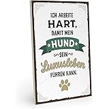 ARTFAVES® Holzschild Mit Spruch - Die Mitnahme Von Hundehaaren - Hundedeko Türschild 28x10cm