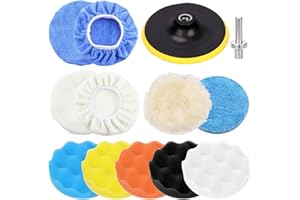 Swpeet 13Pcs 5 Inch Buffing Pads Set, Car Polishing Pad Kit, Foam Polish Pads Wax Buffer Polisher Attachment for Electric Dri