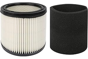 Yweller 90350 Filter Cartridge & 90585 Foam Filter, Fits Shop-Vac 5 Gallon and Up Wet & Dry Vacs, Compatible with Part 90304,
